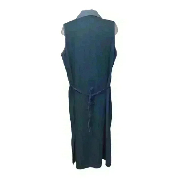 Chambray  Dress Embroidered Sleeveless - Picture 2 of 7